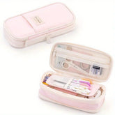 Large Capacity Pencil Case – Multi-Use Zipper Pen Organizer with Mesh Pockets for School, Office & Travel